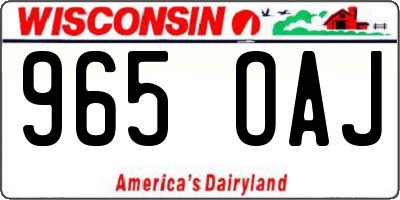 WI license plate 965OAJ