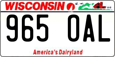 WI license plate 965OAL
