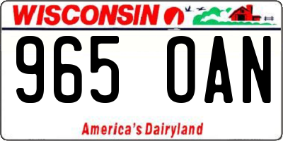 WI license plate 965OAN