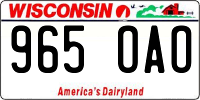 WI license plate 965OAO