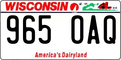 WI license plate 965OAQ