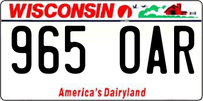 WI license plate 965OAR