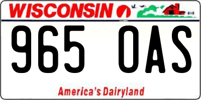 WI license plate 965OAS