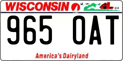 WI license plate 965OAT