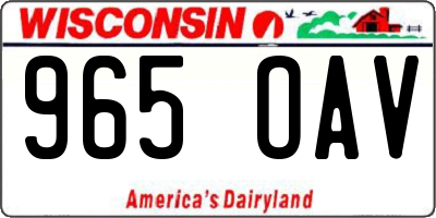WI license plate 965OAV