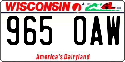 WI license plate 965OAW