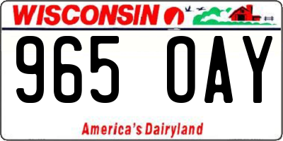 WI license plate 965OAY