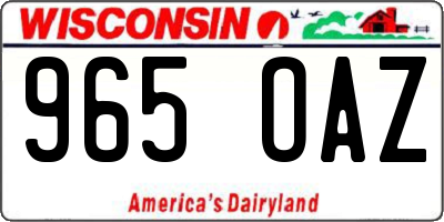 WI license plate 965OAZ