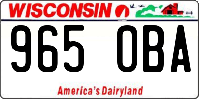 WI license plate 965OBA