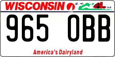 WI license plate 965OBB
