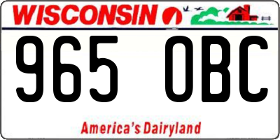 WI license plate 965OBC