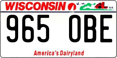 WI license plate 965OBE