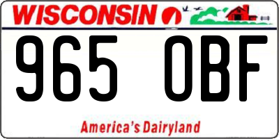 WI license plate 965OBF