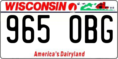 WI license plate 965OBG