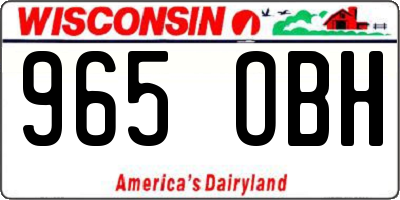 WI license plate 965OBH
