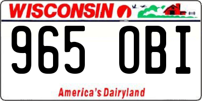 WI license plate 965OBI