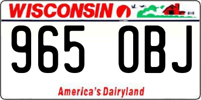 WI license plate 965OBJ
