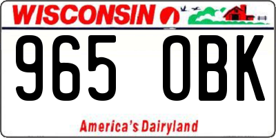 WI license plate 965OBK