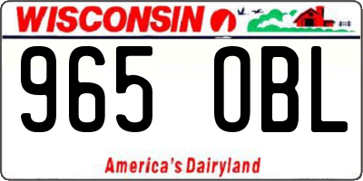 WI license plate 965OBL
