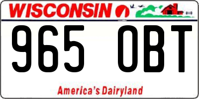 WI license plate 965OBT