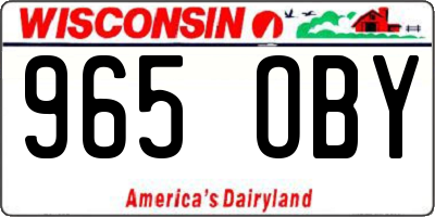WI license plate 965OBY