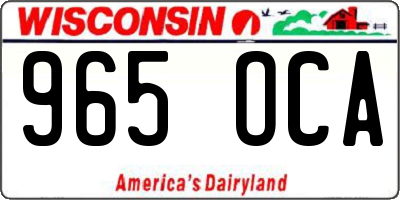WI license plate 965OCA