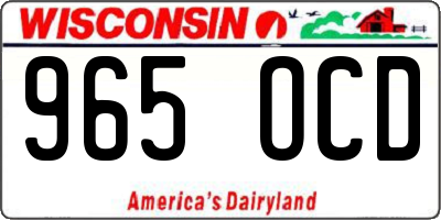 WI license plate 965OCD