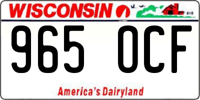 WI license plate 965OCF