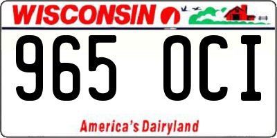 WI license plate 965OCI