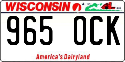 WI license plate 965OCK