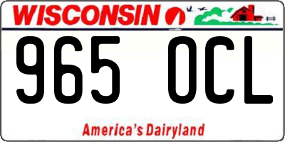 WI license plate 965OCL