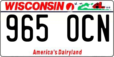 WI license plate 965OCN