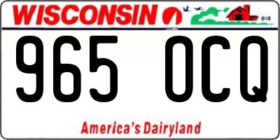 WI license plate 965OCQ