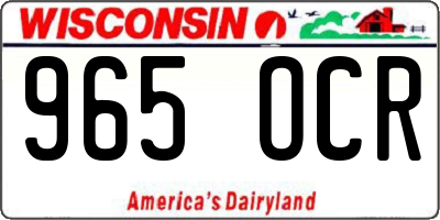 WI license plate 965OCR