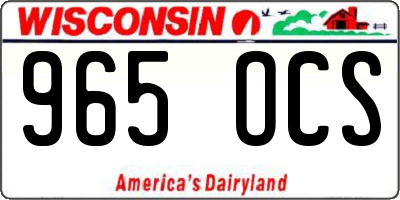 WI license plate 965OCS