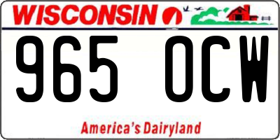 WI license plate 965OCW