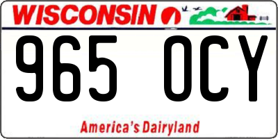 WI license plate 965OCY