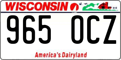 WI license plate 965OCZ