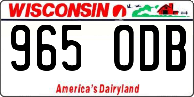 WI license plate 965ODB