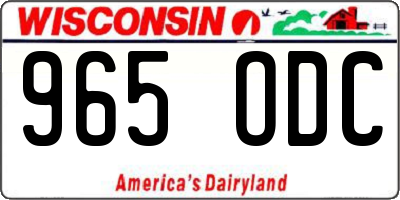 WI license plate 965ODC