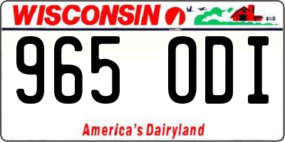 WI license plate 965ODI