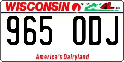 WI license plate 965ODJ