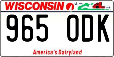 WI license plate 965ODK