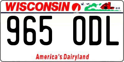 WI license plate 965ODL
