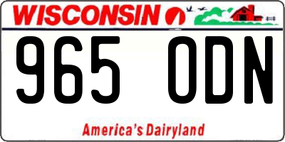 WI license plate 965ODN