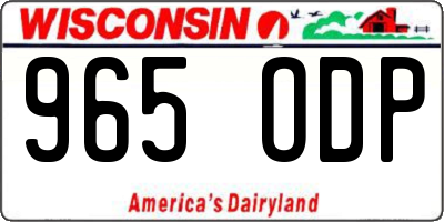 WI license plate 965ODP
