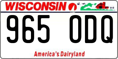 WI license plate 965ODQ