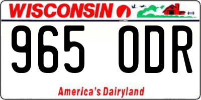 WI license plate 965ODR