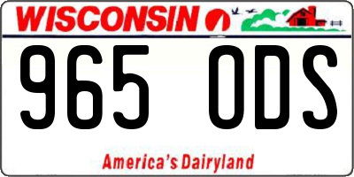 WI license plate 965ODS
