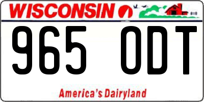 WI license plate 965ODT